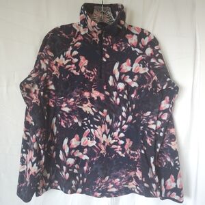 Floral Quarter-Zip Pullover Size L